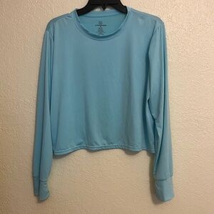 Real Essentials 5 Pack: Women's Dry Fit Crop Top - Long Sleeve Crew Neck- Size M